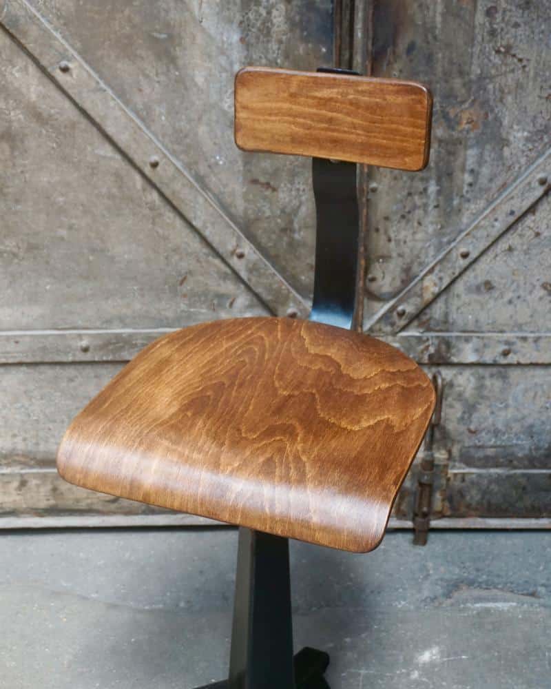 Singer wood and metal sewing workshop chair