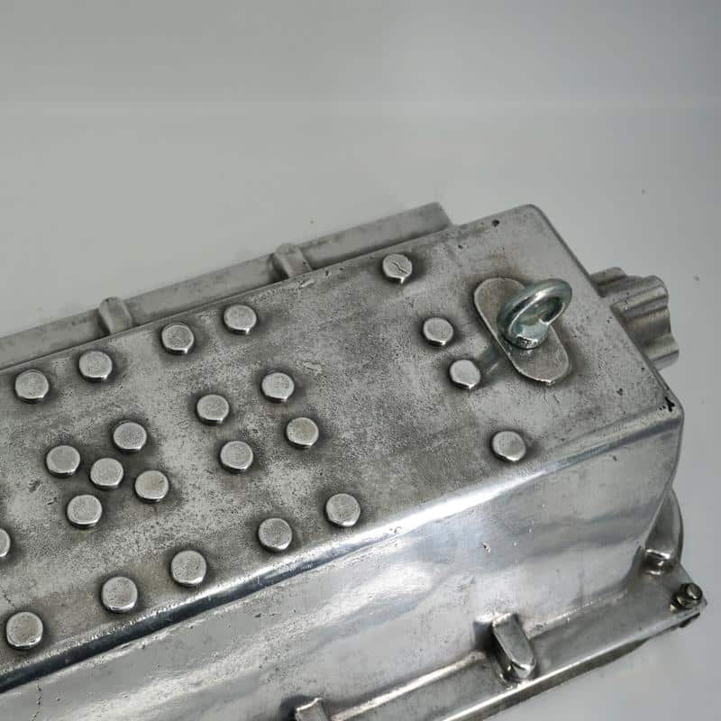Original French industrial lighting by MAPELEC, heavy-duty explosion-proof fixture with protective glass and metal casing.